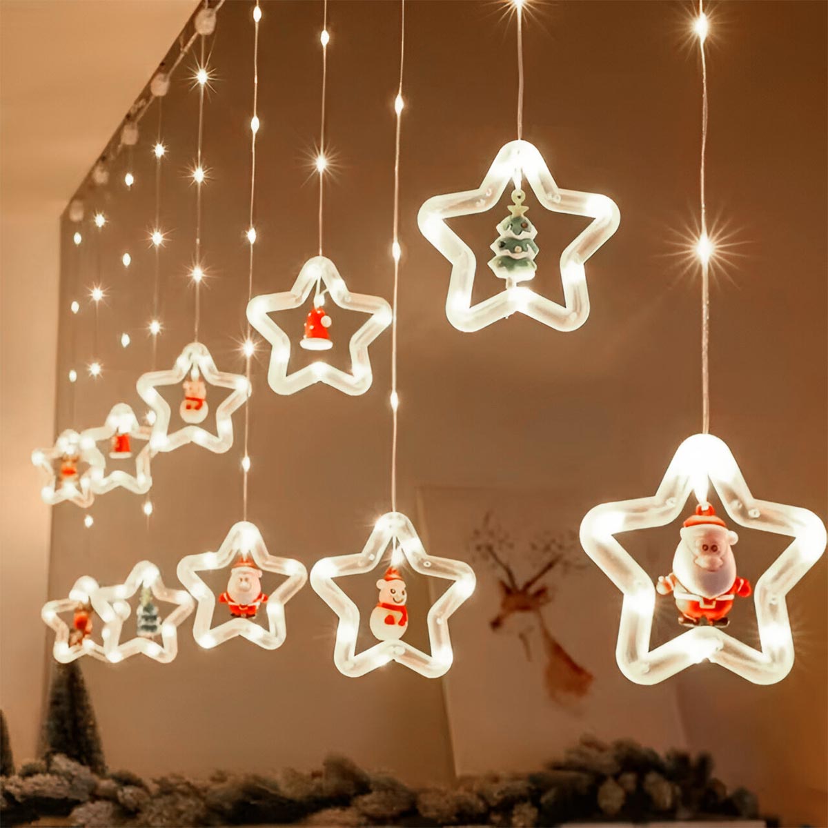 CORTINA DE LUCES LED PREMIUM PARA NAVIDAD 3 METROS