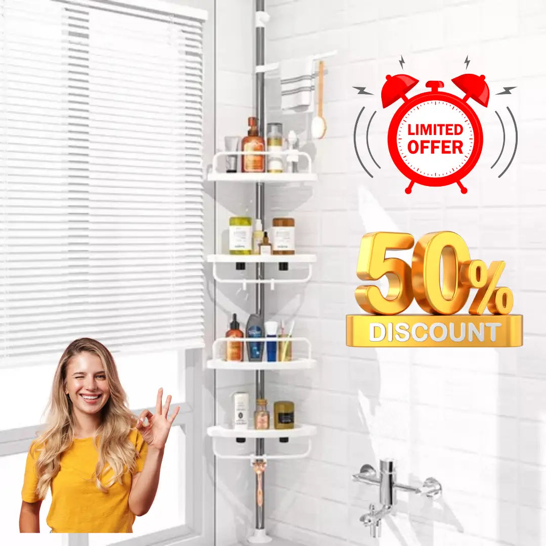 ORGANIZADOR ESQUINERO PARA BAÑO 💧🌟 4 NIVELES AJUSTABLE 🤩