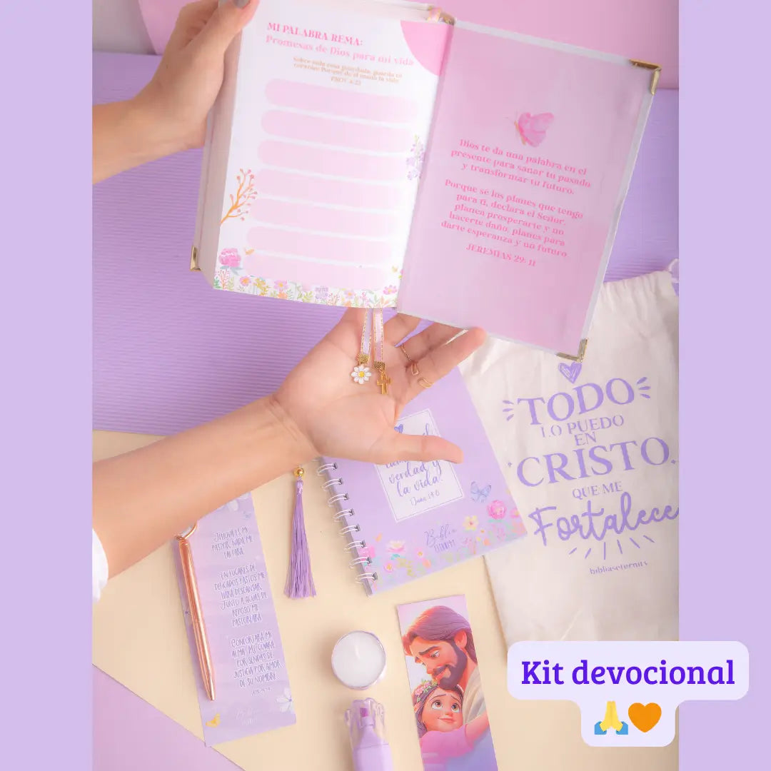 🙏 KIT PARA TU ESPACIO CON DIOS 💗 BIBLIA ETERNITY PASTA DURA 📕🙏 30% OFF