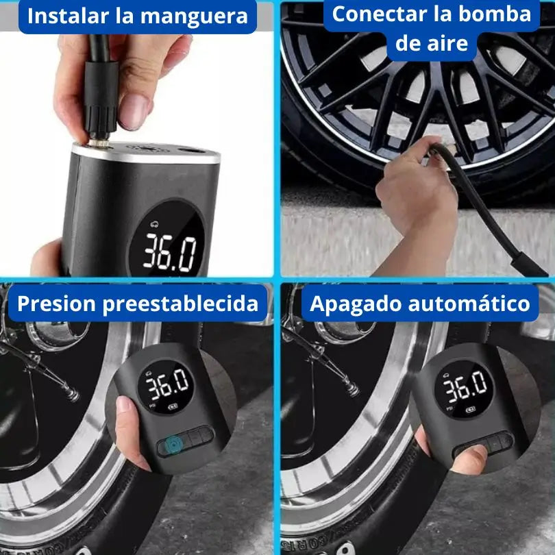 INFLADOR DE LLANTAS PORTÁTIL 💥 CARROS, MOTOS, BICICLETAS, BALONES 💥 OFERTA 40% OFF