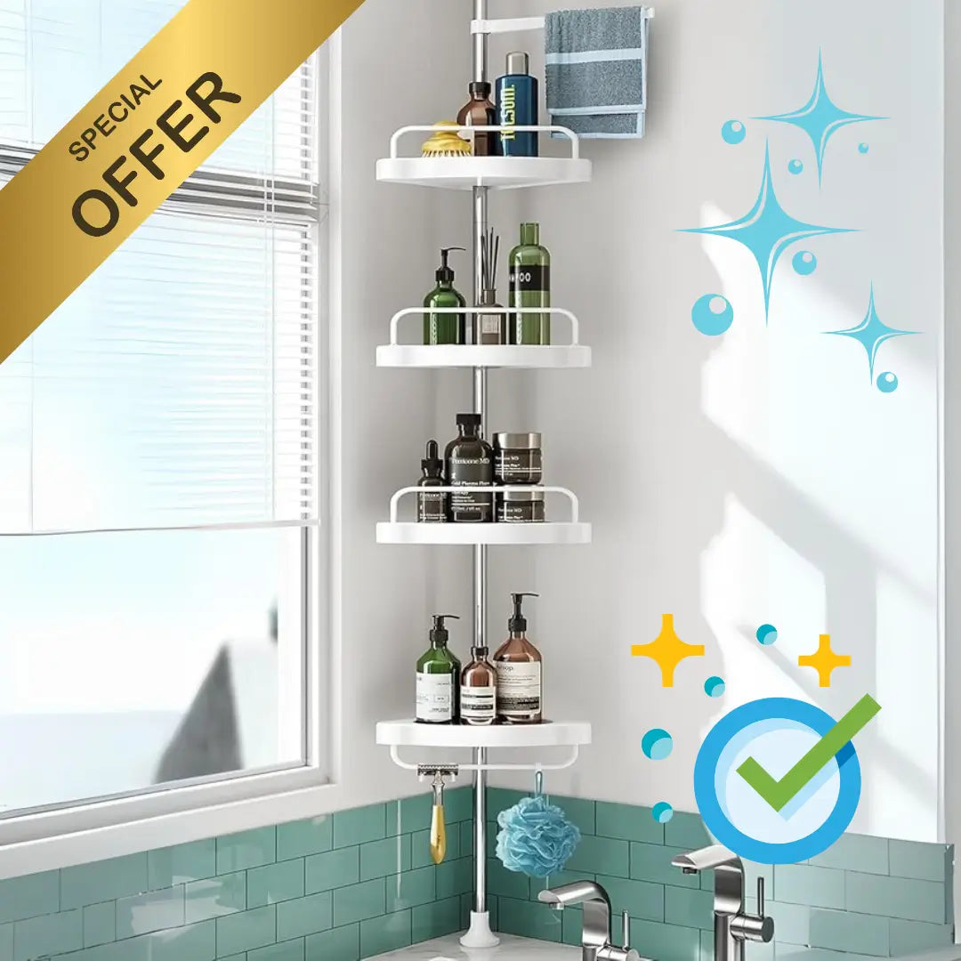 ORGANIZADOR ESQUINERO PARA BAÑO 💧🌟 4 NIVELES AJUSTABLE 🤩