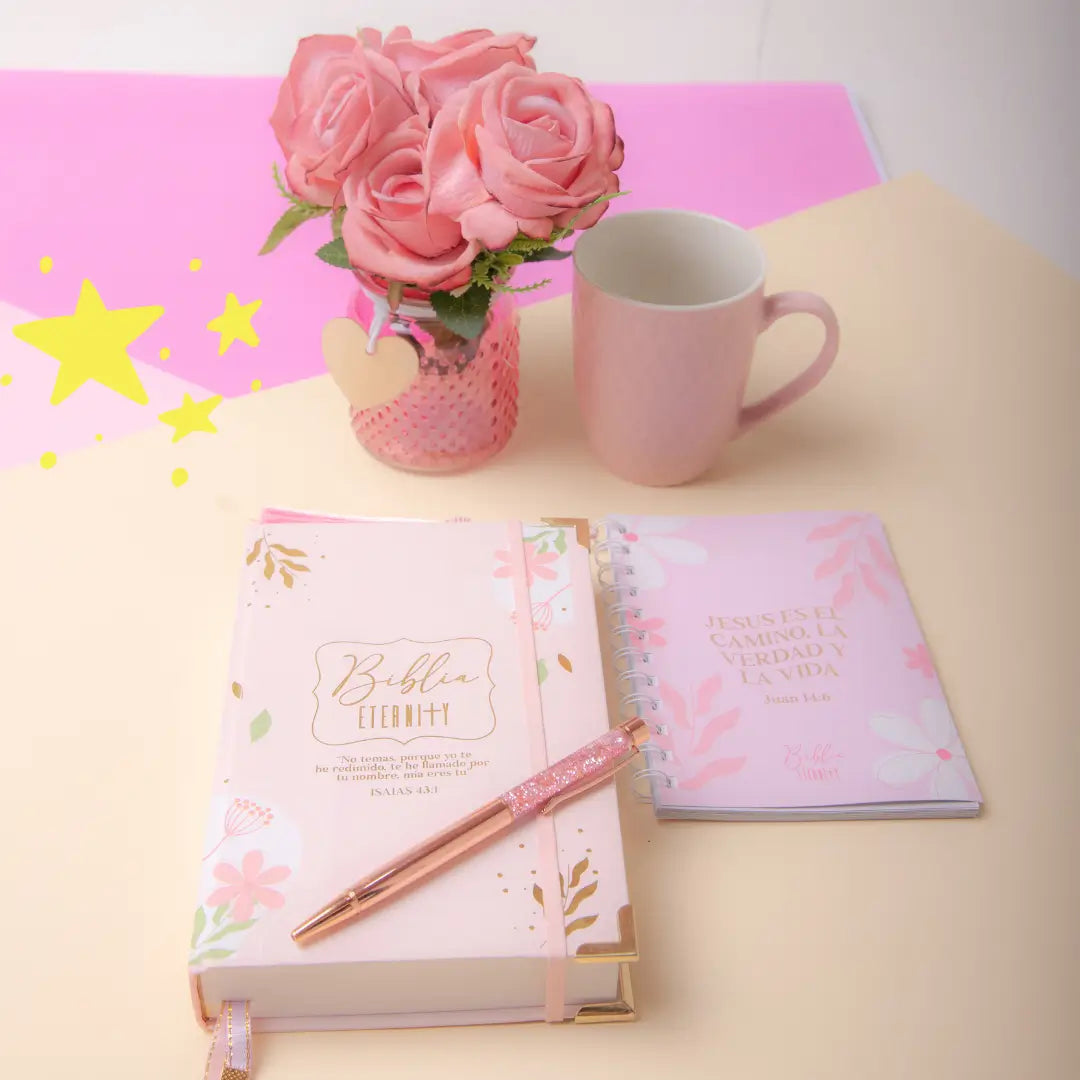 🙏 KIT PARA TU ESPACIO CON DIOS 💗 BIBLIA ETERNITY PASTA DURA 📕🙏 30% OFF