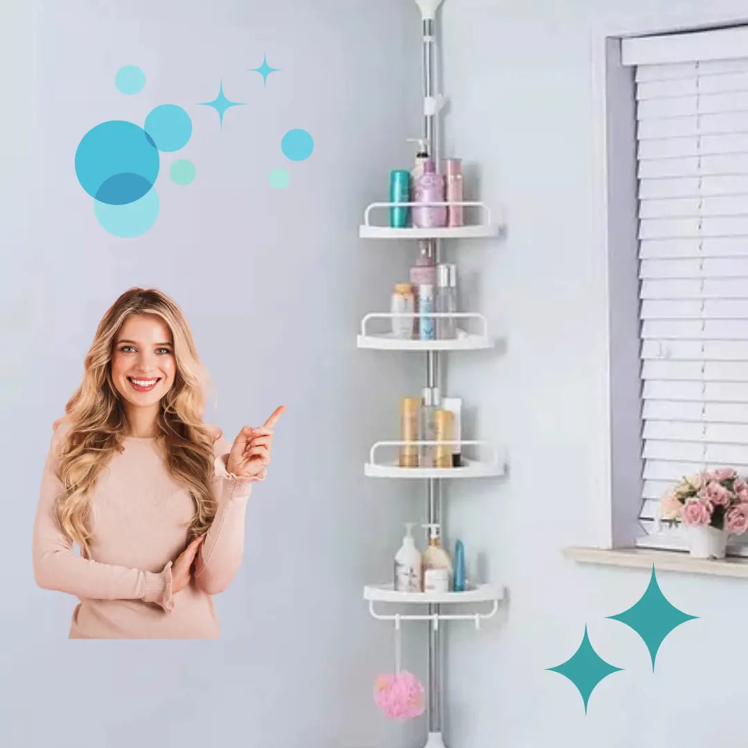 ORGANIZADOR ESQUINERO PARA BAÑO 💧🌟 4 NIVELES AJUSTABLE 🤩