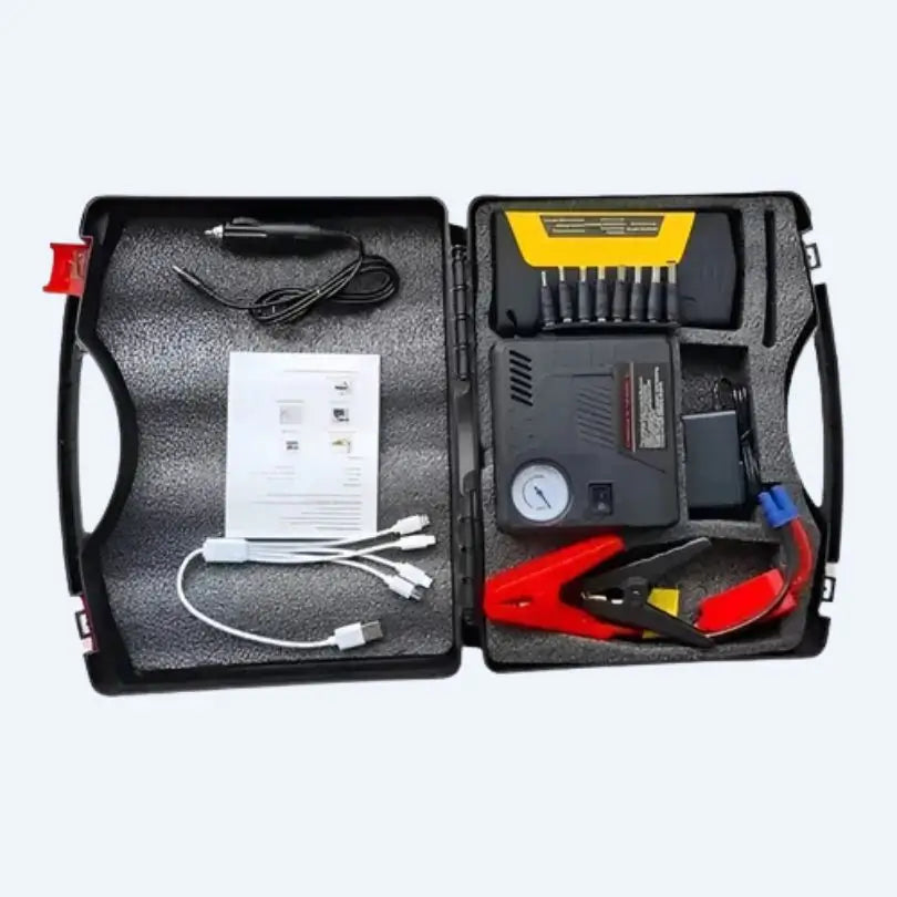 KIT DE EMERGENCIA: ✨ INICIADOR DE BATERÍA + INFLADOR DE LLANTAS ✨ 30% OFF