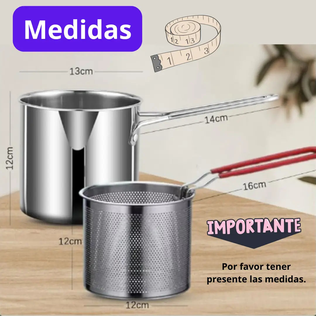 OLLA FREIDORA EN ACERO INOXIDABLE MULTIFUNCIONAL 🌟🤩