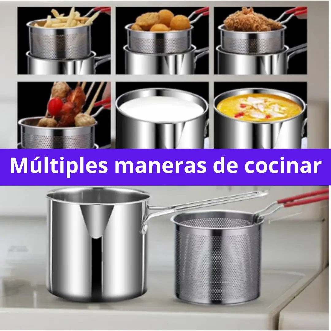 OLLA FREIDORA EN ACERO INOXIDABLE MULTIFUNCIONAL 🌟🤩