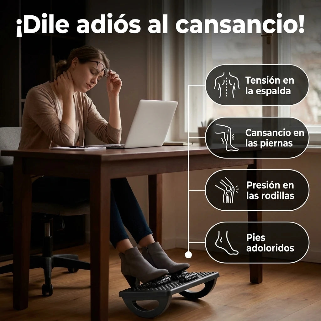 Descansapies ergonomico con rodillos de masaje ✨