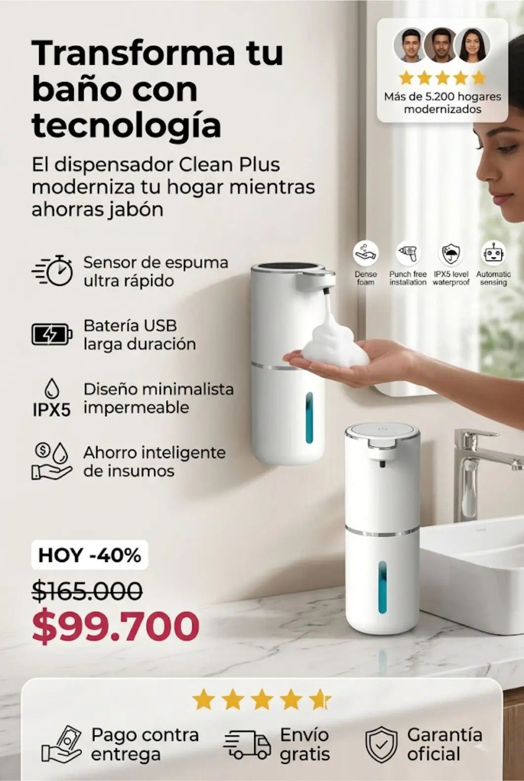 Dispensador de Jabón Automático Clean Plus
