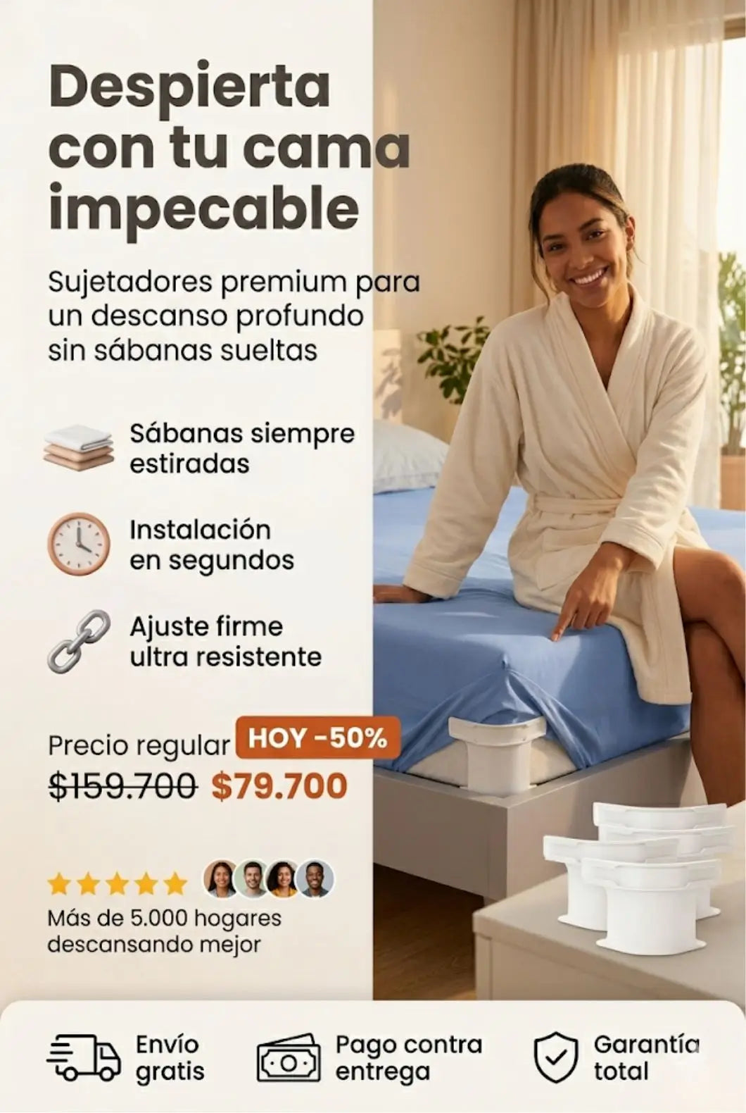Sujetador de sabanas. Oferta: Pack X 4 Unidades