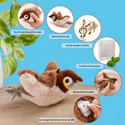 🐦MichiPlay® - Pájaro Interactivo Realista