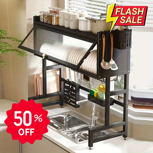 OFERTA 50%: ESCURRIDOR Y ORGANIZADOR DE PLATOS CON TAPA