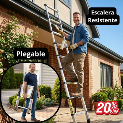 ESCALERA PLEGABLE ULTRA RESISTENTE 2 MTS - 3 MTS ⚡