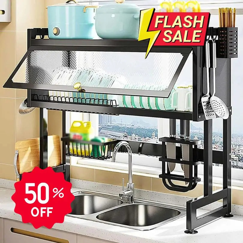 OFERTA 50%: ESCURRIDOR Y ORGANIZADOR DE PLATOS CON TAPA