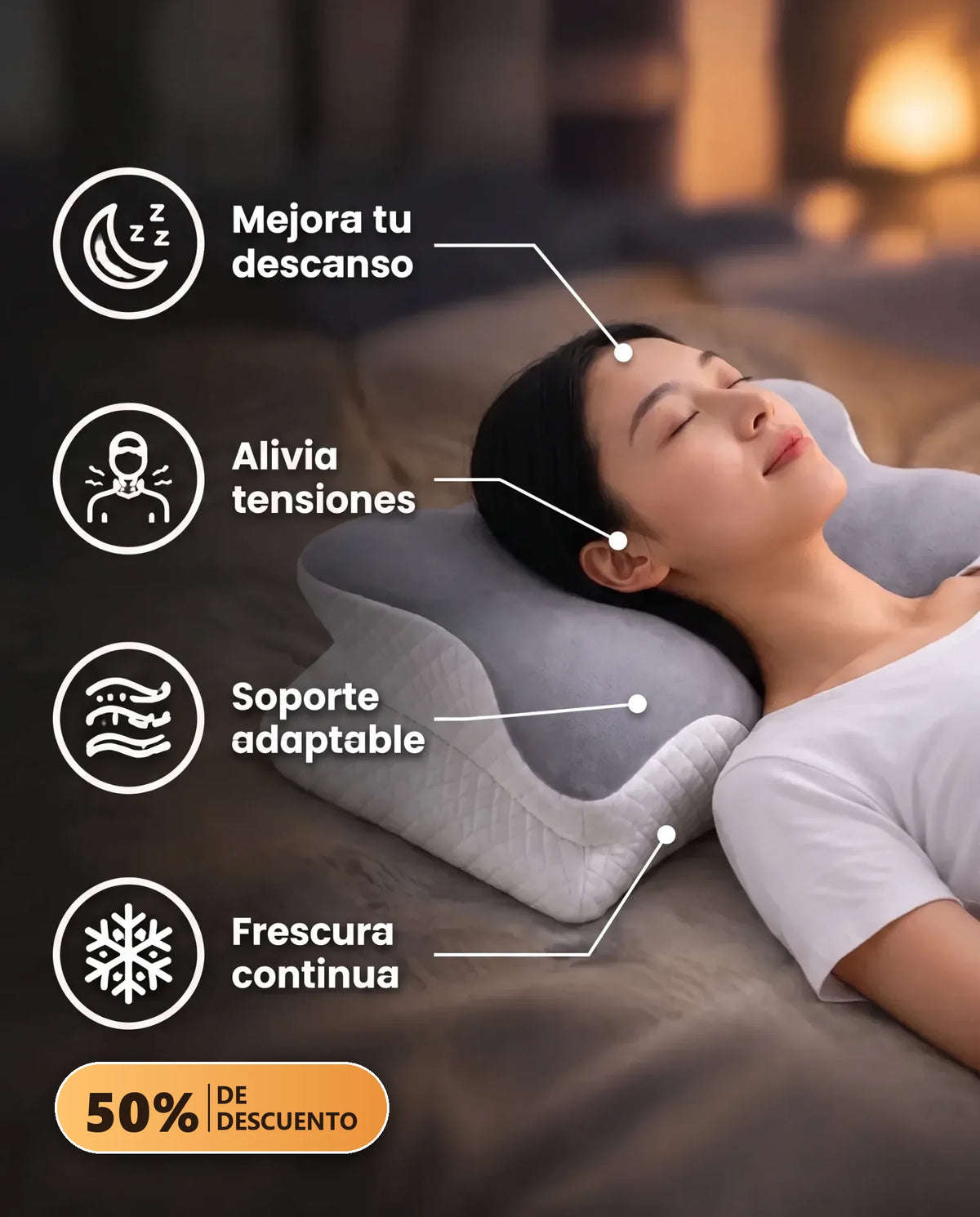 Almohada Cervical Ortopedica Estrella ✨