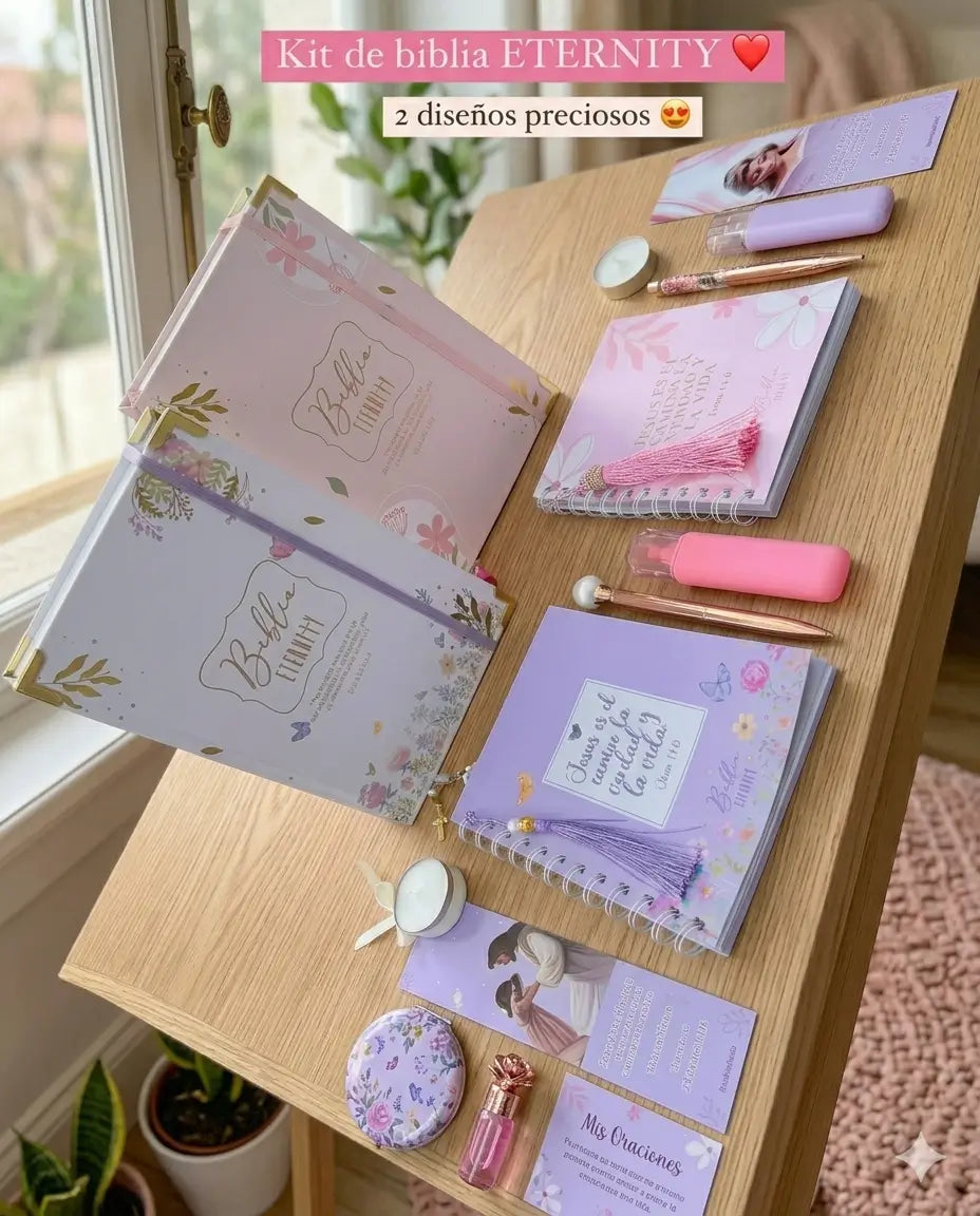 🙏 KIT PARA TU ESPACIO CON DIOS 💗 Biblia Eternity Pasta Dura 📕🙏 30% OFF
